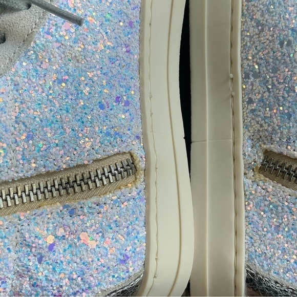 P448 Skate High-Top Sneaker White Glitter - Picture 8 of 13